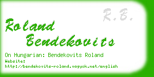 roland bendekovits business card